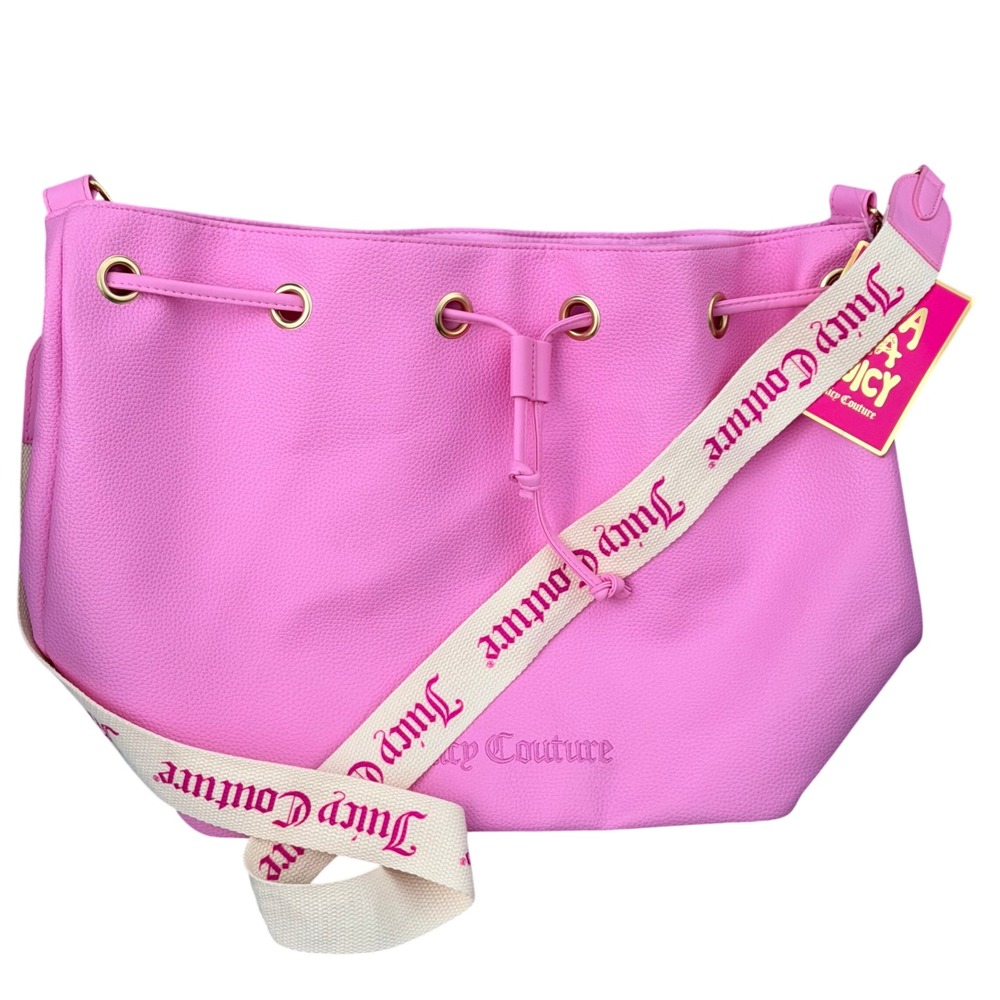Juicy Couture Viva La Juicy Pink Bucket Bag Drawstring‎ Tote NWT Y2K Logo Strap